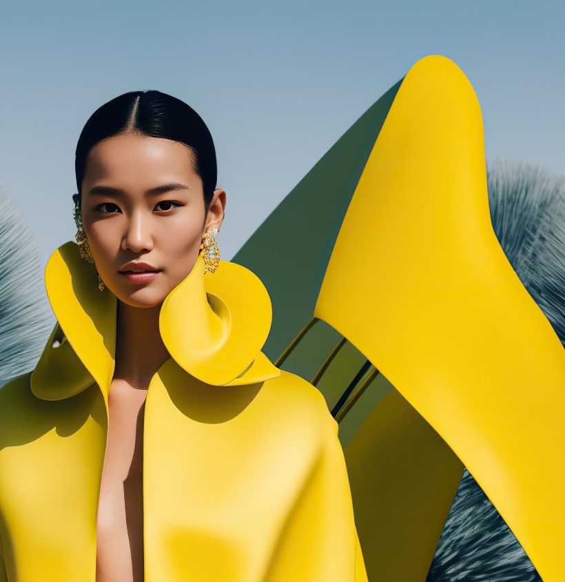 High fashion portrait of stylish beautiful woman in trendy jackets and jeans posing outdoors. Fashion style. Generative ai